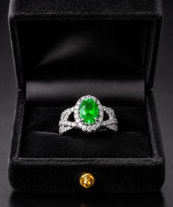Swati Emerald Silver Eternity Aura Ring